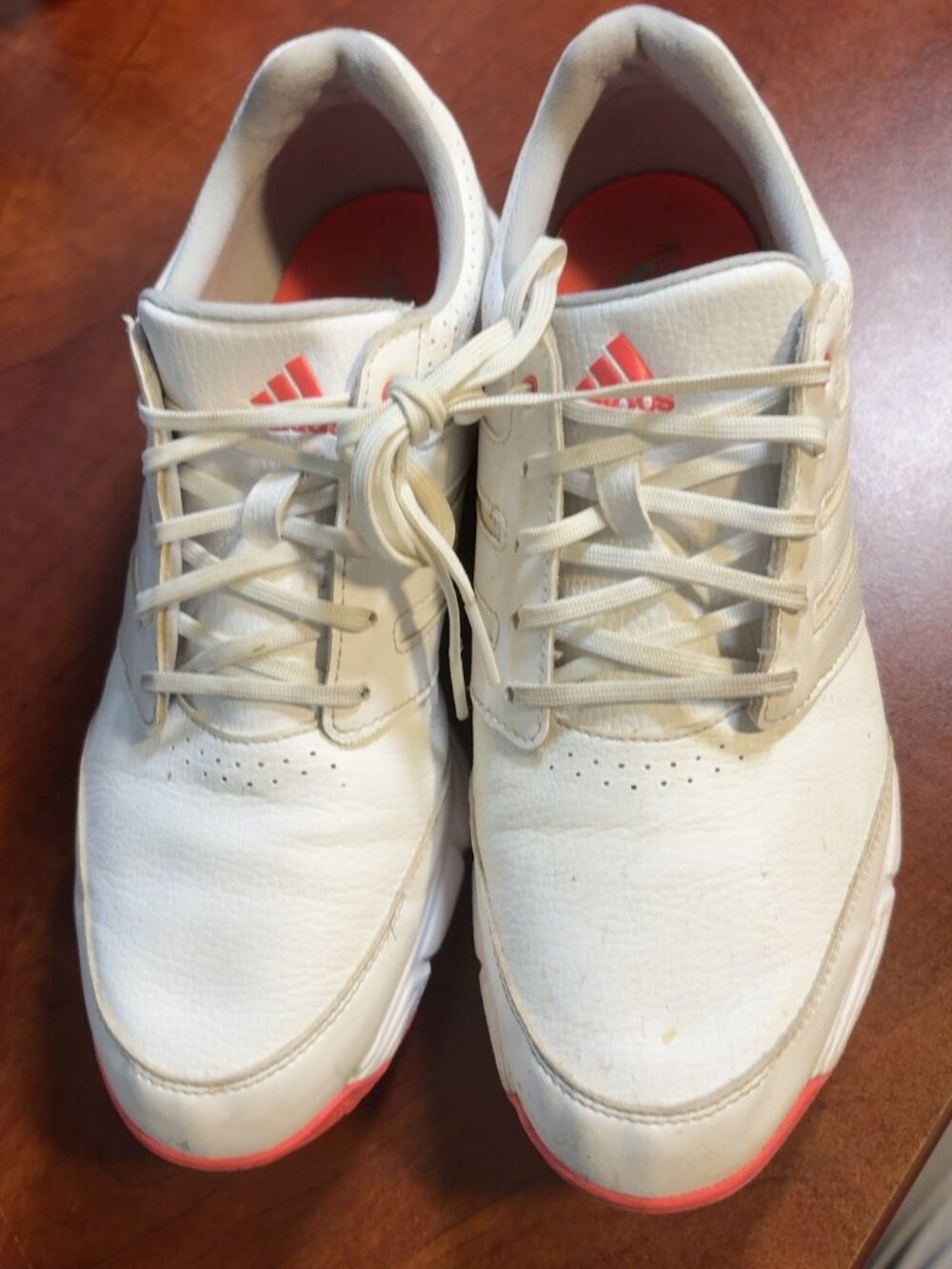 Adidas Men’s Spiked Golf Shoes White Coral Size 10 Q47089